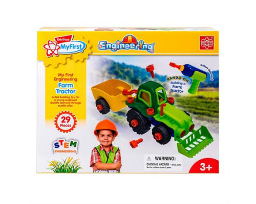 Набір для складання Edu-Toys Трактор з інструментами 29 деталей (JS030)