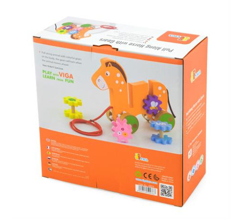 Дерев'яна каталка Viga Toys Коник із шестерінками (50976) Дерев'яна каталка Viga Toys Коник із шестерінками (50976)
