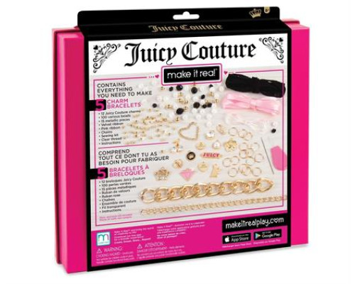 Набір для створення шарм-браслетів Make it Real Juicy Couture Королівський шарм 130 ел. (MR4404)