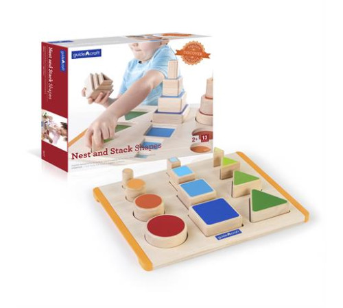 Дерев'яний сортер Guidecraft Manipulatives Фігури і розміри (G6737) Дерев'яний сортер Guidecraft Manipulatives Фігури і розміри (G6737)