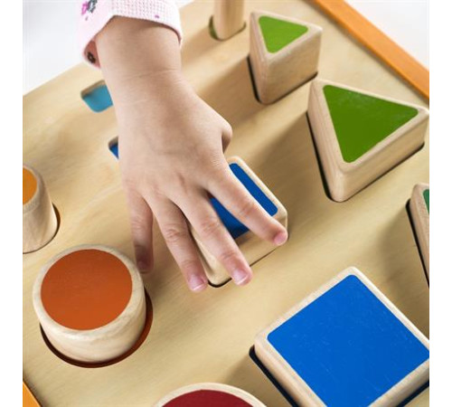 Дерев'яний сортер Guidecraft Manipulatives Фігури і розміри (G6737) Дерев'яний сортер Guidecraft Manipulatives Фігури і розміри (G6737)