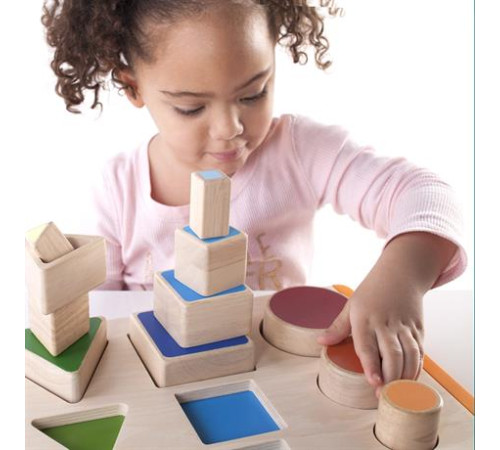 Дерев'яний сортер Guidecraft Manipulatives Фігури і розміри (G6737) Дерев'яний сортер Guidecraft Manipulatives Фігури і розміри (G6737)