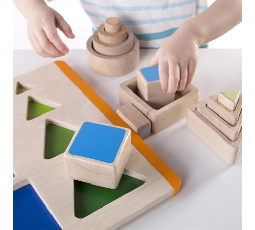 Дерев'яний сортер Guidecraft Manipulatives Фігури і розміри (G6737) Дерев'яний сортер Guidecraft Manipulatives Фігури і розміри (G6737)