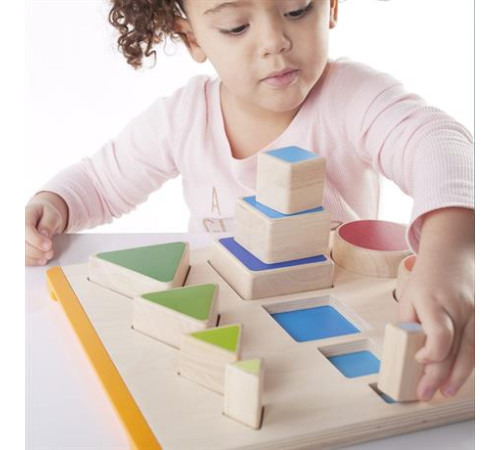 Дерев'яний сортер Guidecraft Manipulatives Фігури і розміри (G6737) Дерев'яний сортер Guidecraft Manipulatives Фігури і розміри (G6737)