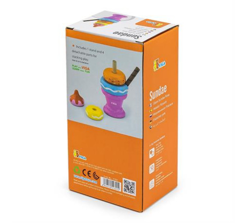 Дерев'яна пірамідка Viga Toys Морозиво рожевий (51321) Дерев'яна пірамідка Viga Toys Морозиво рожевий (51321)