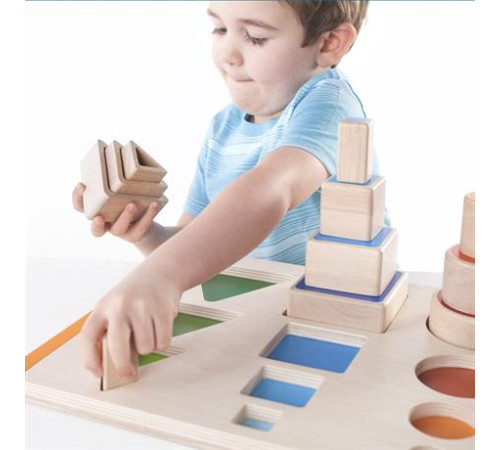 Дерев'яний сортер Guidecraft Manipulatives Фігури і розміри (G6737) Дерев'яний сортер Guidecraft Manipulatives Фігури і розміри (G6737)