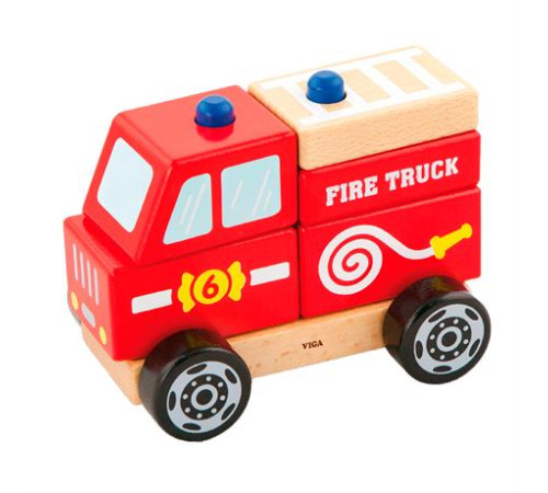 Дерев'яна пірамідка Viga Toys Пожежна машинка (50203FSC) Дерев'яна пірамідка Viga Toys Пожежна машинка (50203FSC)