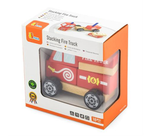 Дерев'яна пірамідка Viga Toys Пожежна машинка (50203FSC) Дерев'яна пірамідка Viga Toys Пожежна машинка (50203FSC)