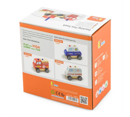 Дерев'яна пірамідка Viga Toys Пожежна машинка (50203FSC) Дерев'яна пірамідка Viga Toys Пожежна машинка (50203FSC)