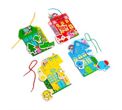 Шнурівка Fisher-Price Кольорові будиночки з липучками (VT5303-26) Шнурівка Fisher-Price Кольорові будиночки з липучками (VT5303-26)