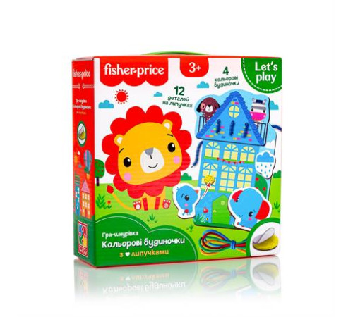 Шнурівка Fisher-Price Кольорові будиночки з липучками (VT5303-26) Шнурівка Fisher-Price Кольорові будиночки з липучками (VT5303-26)