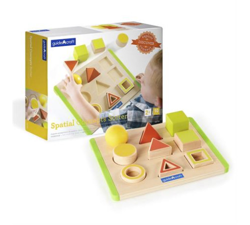 Дерев'яний сортер Guidecraft Manipulatives Фігури в просторі (G6744) Дерев'яний сортер Guidecraft Manipulatives Фігури в просторі (G6744)
