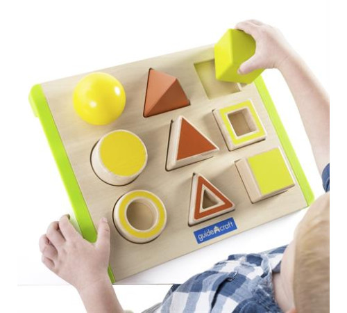 Дерев'яний сортер Guidecraft Manipulatives Фігури в просторі (G6744) Дерев'яний сортер Guidecraft Manipulatives Фігури в просторі (G6744)