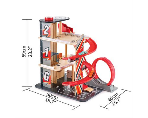 Автотрек Hape з паркінгом, ліфтом і вертолітним майданчиком (E3019A)
