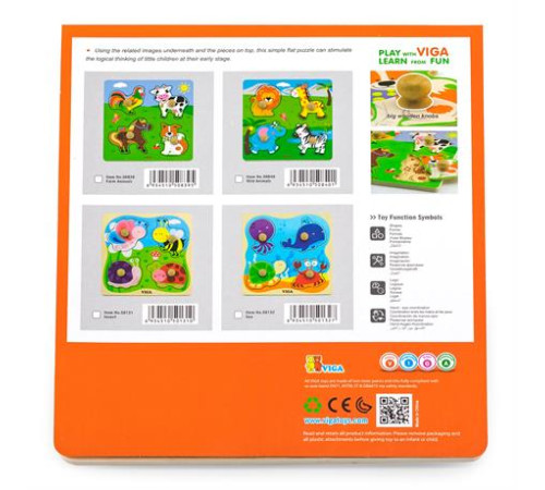 Дерев'яна рамка-вкладиш Viga Toys Морські мешканці (50132) Дерев'яна рамка-вкладиш Viga Toys Морські мешканці (50132)