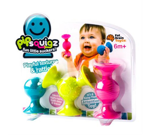 Набір сенсорних брязкалець Fat Brain Toys pipSquigz 3 шт. (F089ML)