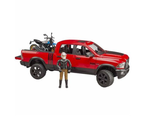 Автомодель Bruder Позашляховик Dodge RAM 2500 з мотоциклістом 1:16 (02502)