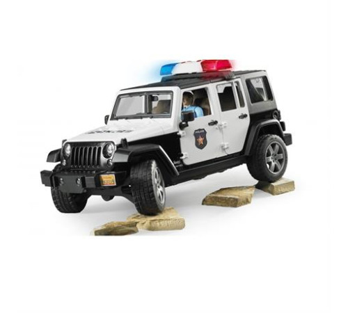 Автомодель Bruder Поліцейський автомобіль Wrangler Unlimited Rubicon зі світлом, звуком і фігуркою поліцейського 1:16 (02526) Автомодель Bruder Поліцейський автомобіль Wrangler Unlimited Rubicon зі світлом, звуком і фігуркою поліцейського 1:16 (02526)