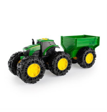 Машинка Трактор John Deere Kids Monster Treads із причепом і великими колесами (47353)