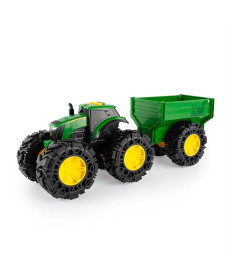 Машинка Трактор John Deere Kids Monster Treads із причепом і великими колесами (47353)