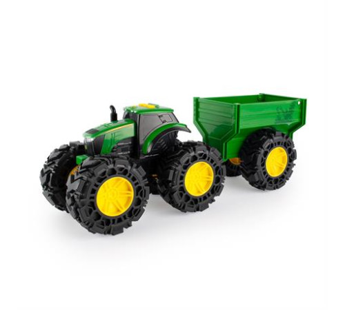 Машинка Трактор John Deere Kids Monster Treads із причепом і великими колесами (47353)