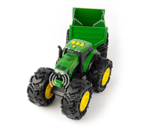 Машинка Трактор John Deere Kids Monster Treads із причепом і великими колесами (47353)