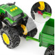 Машинка Трактор John Deere Kids Monster Treads із причепом і великими колесами (47353)