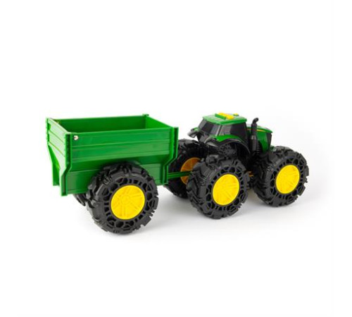 Машинка Трактор John Deere Kids Monster Treads із причепом і великими колесами (47353)