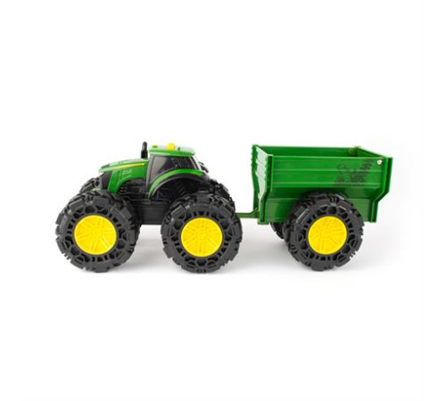 Машинка Трактор John Deere Kids Monster Treads із причепом і великими колесами (47353)