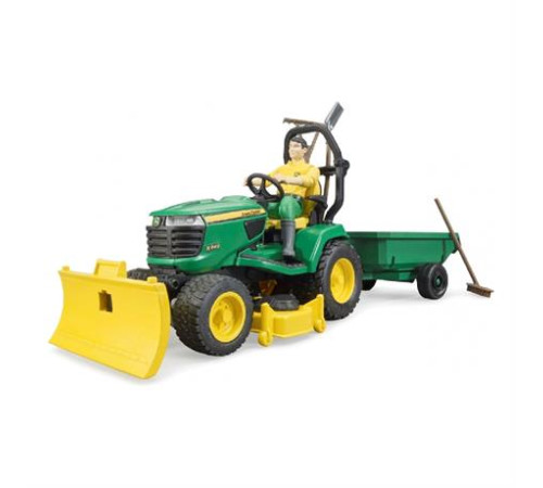 Модель Bruder Садовий трактор John Deere з причепом та фігуркою садівника 1:16 (62104) Модель Bruder Садовий трактор John Deere з причепом та фігуркою садівника 1:16 (62104)