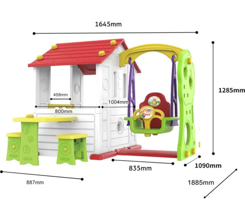 Садовий будиночок 3в1 для дітей Червоний дах