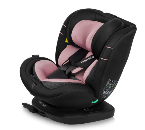 Дитяче автокрісло Lionelo BASTIAAN I-SIZE PINK ROSE - чорно-рожеве Дитяче автокрісло Lionelo BASTIAAN I-SIZE PINK ROSE - чорно-рожеве