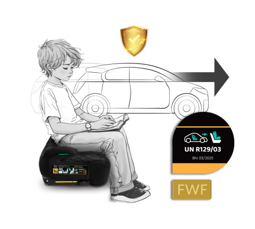 Бустер Nukido Louis ISOFIX 710200 125-150 см, чорний Бустер Nukido Louis ISOFIX 710200 125-150 см, чорний