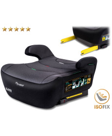 Бустер Nukido Louis ISOFIX 710201 125-150 см, чорно-сірий