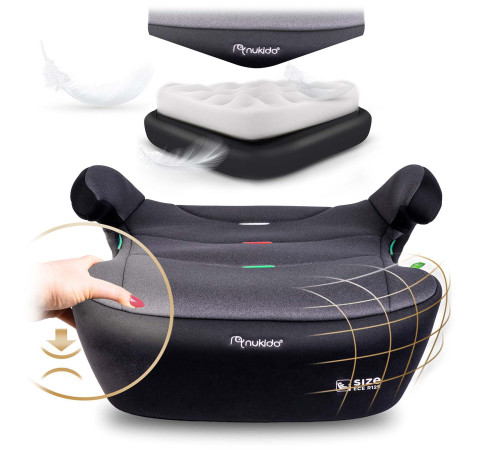Бустер Nukido Louis ISOFIX 710201 125-150 см, чорно-сірий Бустер Nukido Louis ISOFIX 710201 125-150 см, чорно-сірий