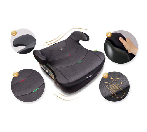 Бустер Nukido Louis ISOFIX 710201 125-150 см, чорно-сірий Бустер Nukido Louis ISOFIX 710201 125-150 см, чорно-сірий