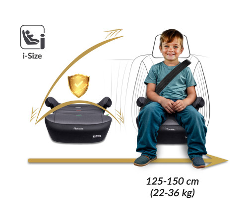 Бустер Nukido Louis ISOFIX 710201 125-150 см, чорно-сірий Бустер Nukido Louis ISOFIX 710201 125-150 см, чорно-сірий