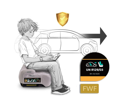 Бустер Nukido Louis ISOFIX 710202 22-36 кг, сірий