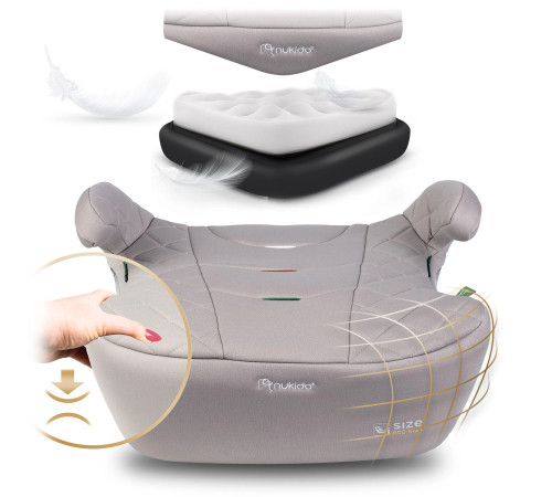 Бустер Nukido Louis ISOFIX 710202 22-36 кг, сірий