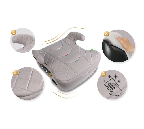 Бустер Nukido Louis ISOFIX 710202 22-36 кг, сірий