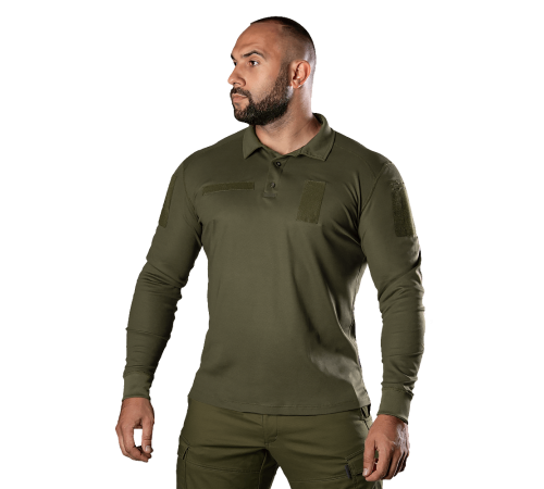 Поло Army ID Long CoolPass Pique LT Олива (8291), XL