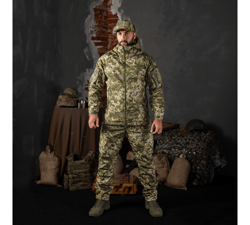Куртка CM Stalker SoftShell Піксель (7379), XXL Куртка CM Stalker SoftShell Піксель (7379), XXL