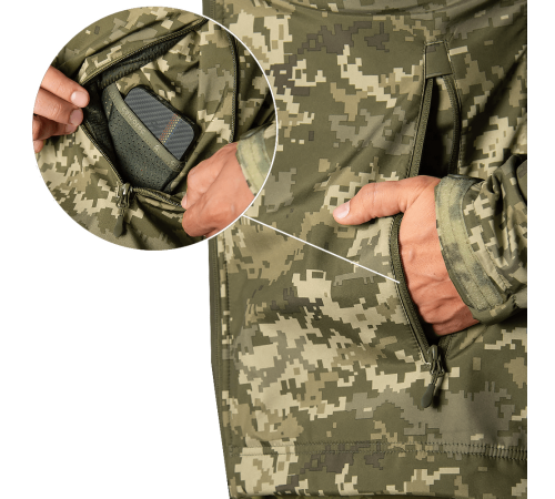 Куртка CM Stalker SoftShell Піксель (7379), XXL Куртка CM Stalker SoftShell Піксель (7379), XXL