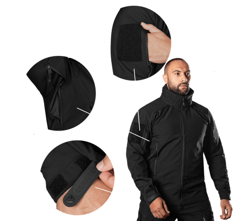 Куртка Phantom SoftShell Чорна (7287), XXL Куртка Phantom SoftShell Чорна (7287), XXL