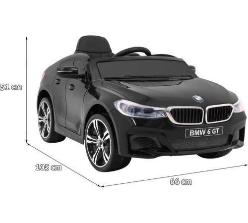Дитяча акумуляторна машинка BMW 6 GT Чорна Дитяча акумуляторна машинка BMW 6 GT Чорна