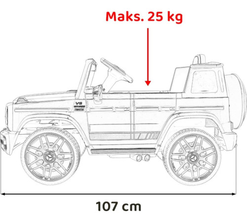 Дитяча акумуляторна машинка Mercedes AMG G63. Чорна