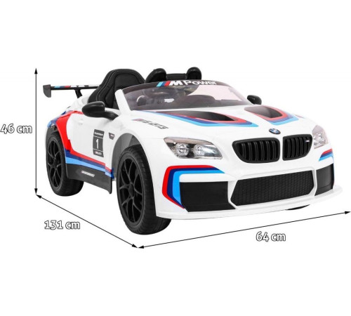 Дитяча акумуляторна машинка BMW M6 GT3 Біла