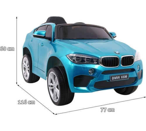 Дитяча акумуляторна машинка BMW X6M Синя