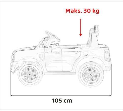 Дитяча акумуляторна машинка Ford Ranger LIFT Червона Дитяча акумуляторна машинка Ford Ranger LIFT Червона