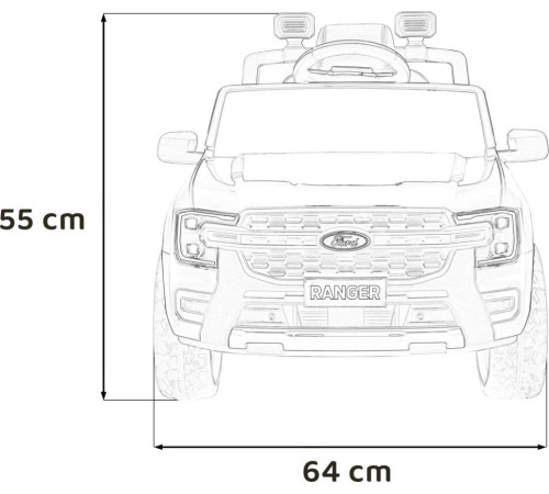 Дитяча акумуляторна машинка Ford Ranger LIFT Червона Дитяча акумуляторна машинка Ford Ranger LIFT Червона